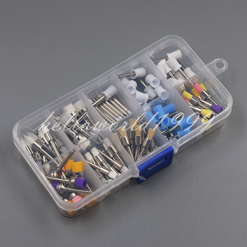200 Pcs Disposable Dental Prophy Brush Cup Polishing Polisher 10 Mixed Types