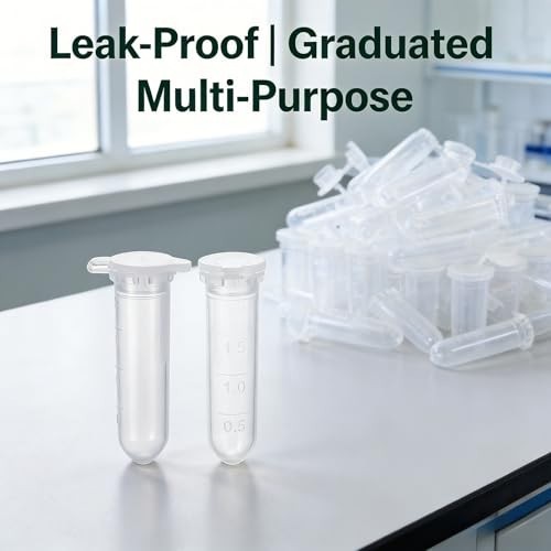 Plastic Vials 2ml with Caps 100 Pack Sample Storage Containers Leak Proof