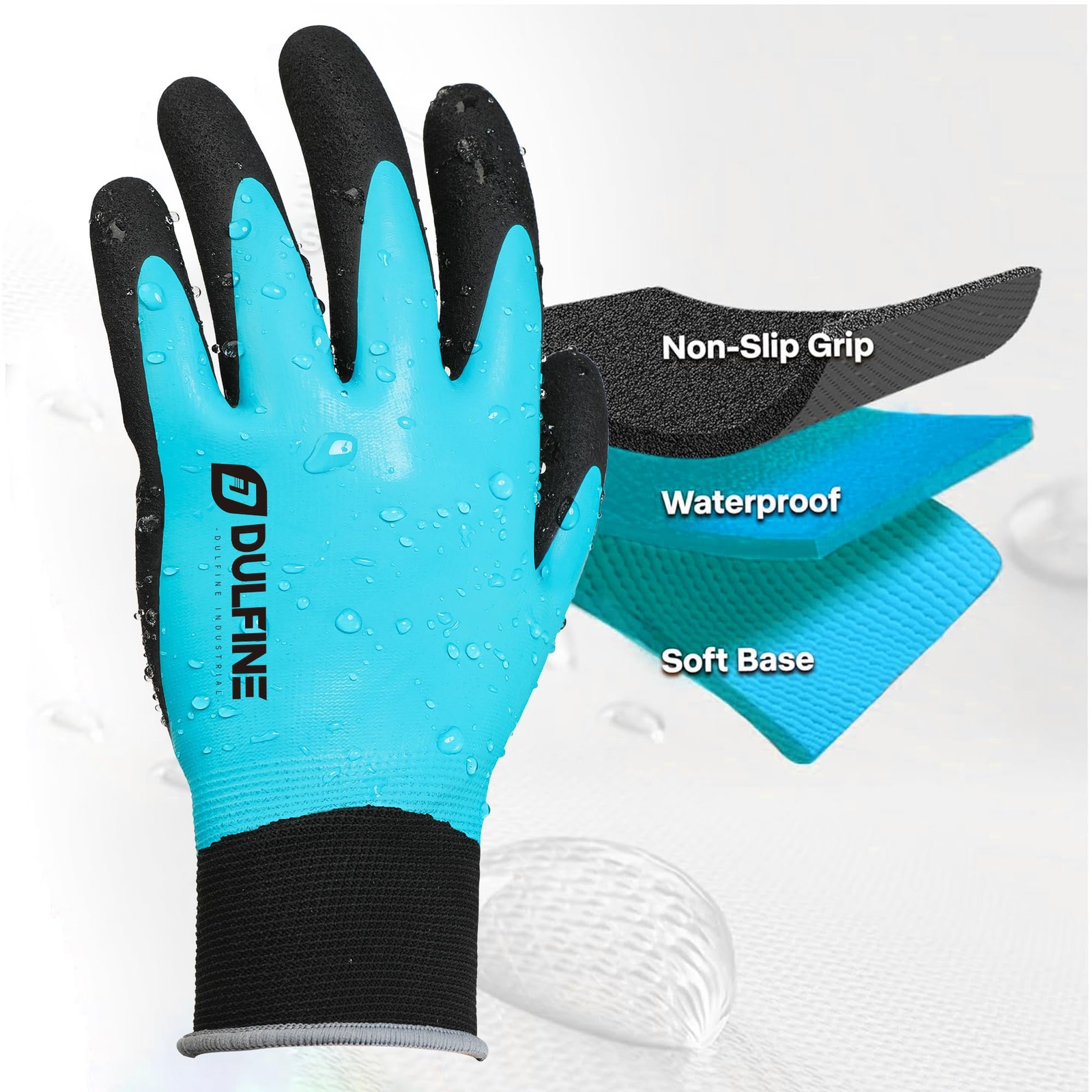 Waterproof Work Gloves for Men and Women,3 Pairs Pack,Touch Screen Rubber Coa…