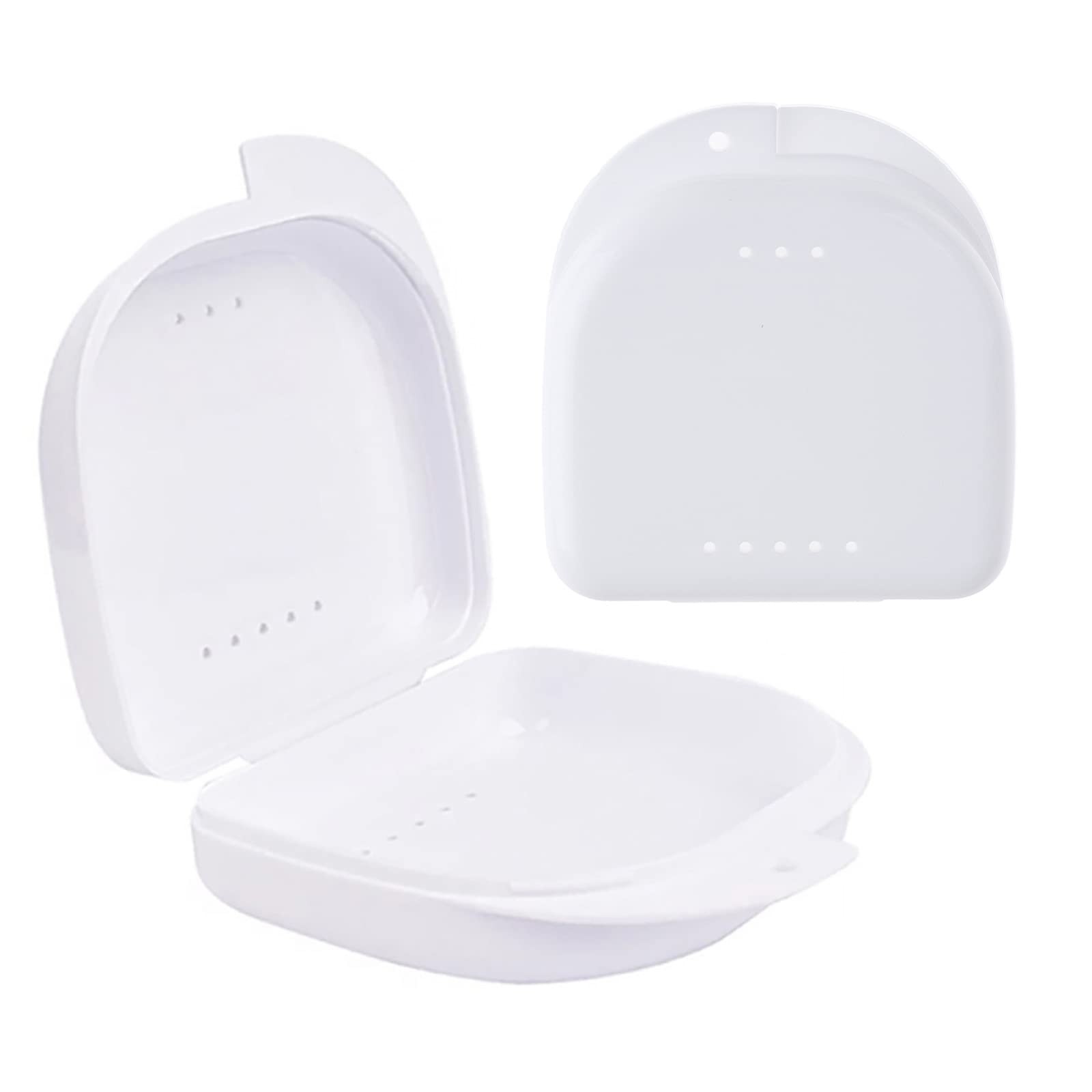 2 PCS Orthodontic Retainer Case,Retainer Case,Denture Case with White