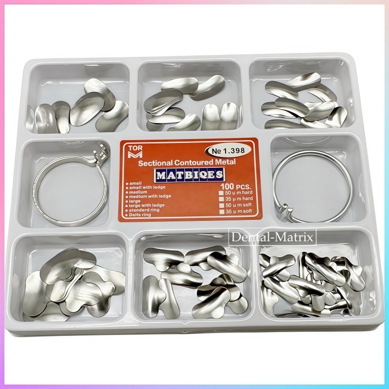 TOR VM No.1.330 Kit Dental Sectional Contoured Metal Matrices Refill Matrix Band