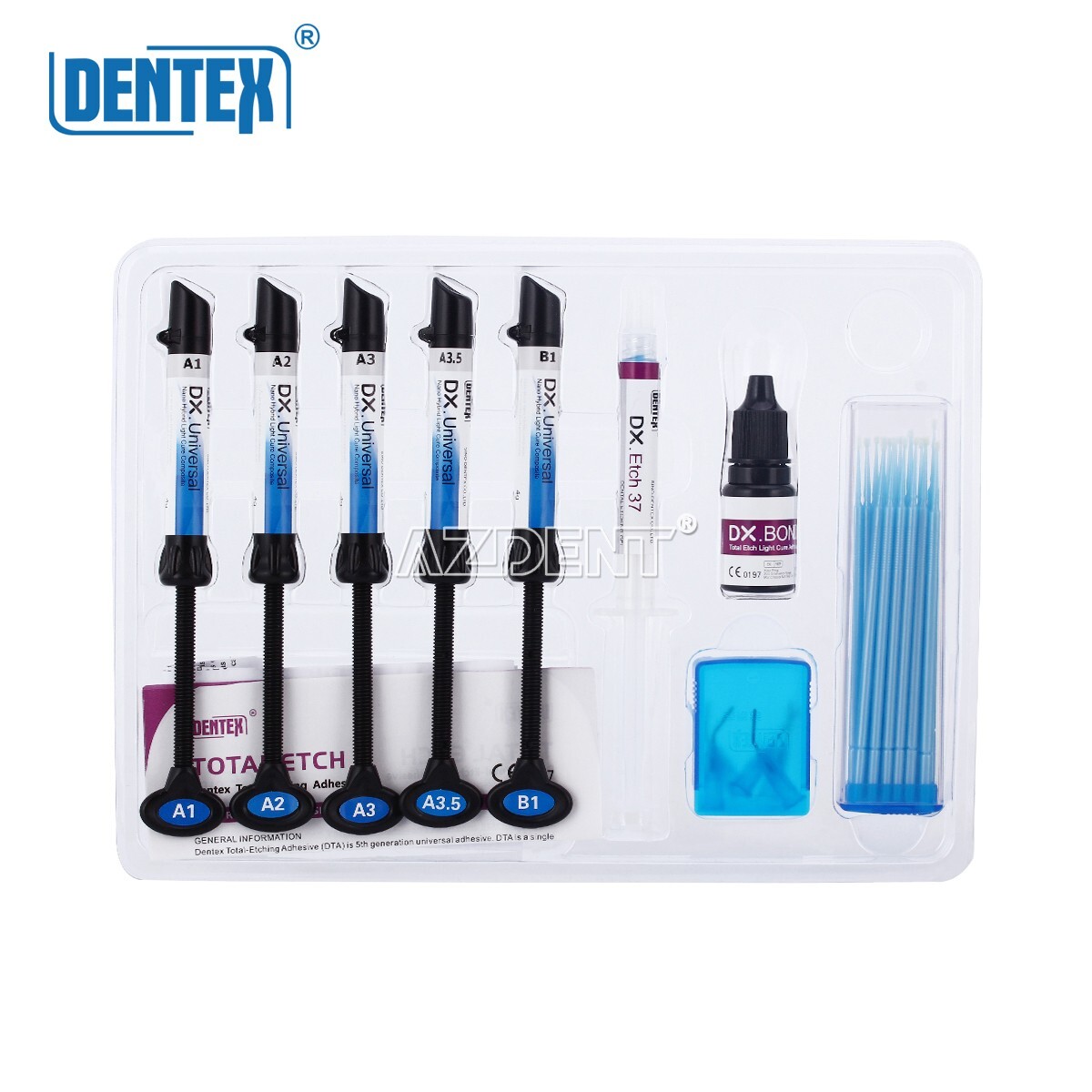 Dental Universal Light Cure Composite Resin Kit Etching Gel A1 A2 A3 A3.5 B1