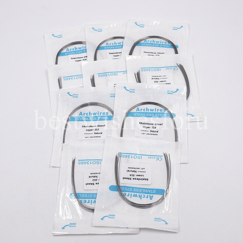 Dental Round Stainless Steel Arch Wires Natural Form 12-20 Upper/ Lower 10pcs/PK