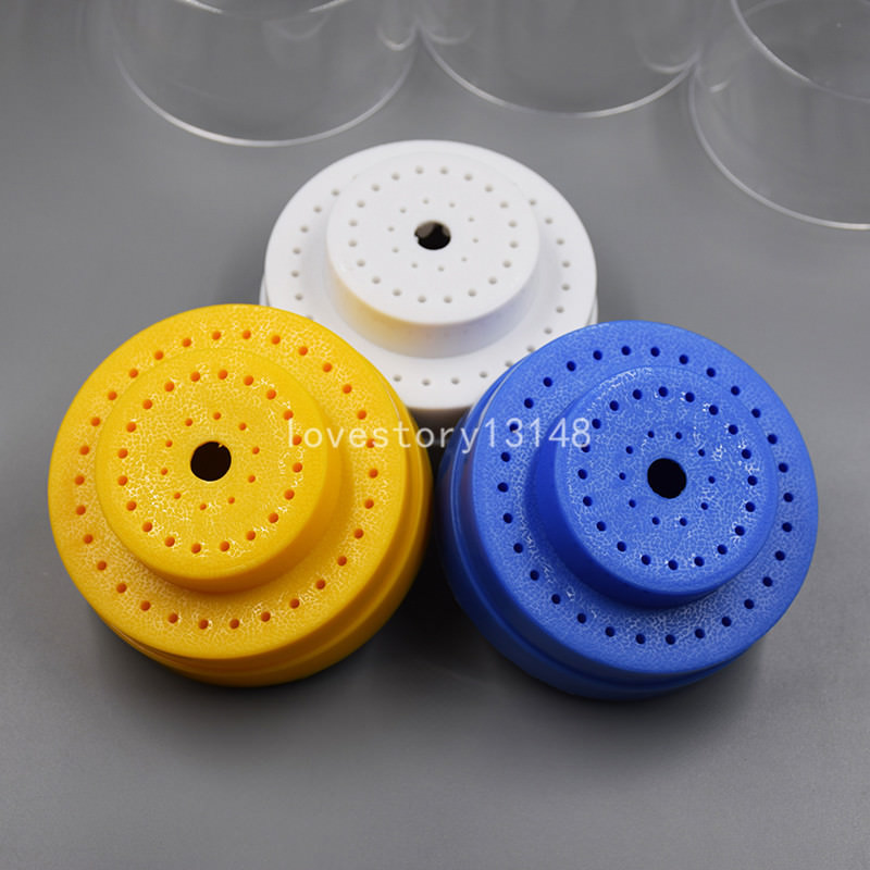 Dental Plastic Burs Holder Block Drills Case 60 Holes Slots For RA HP FG Burr