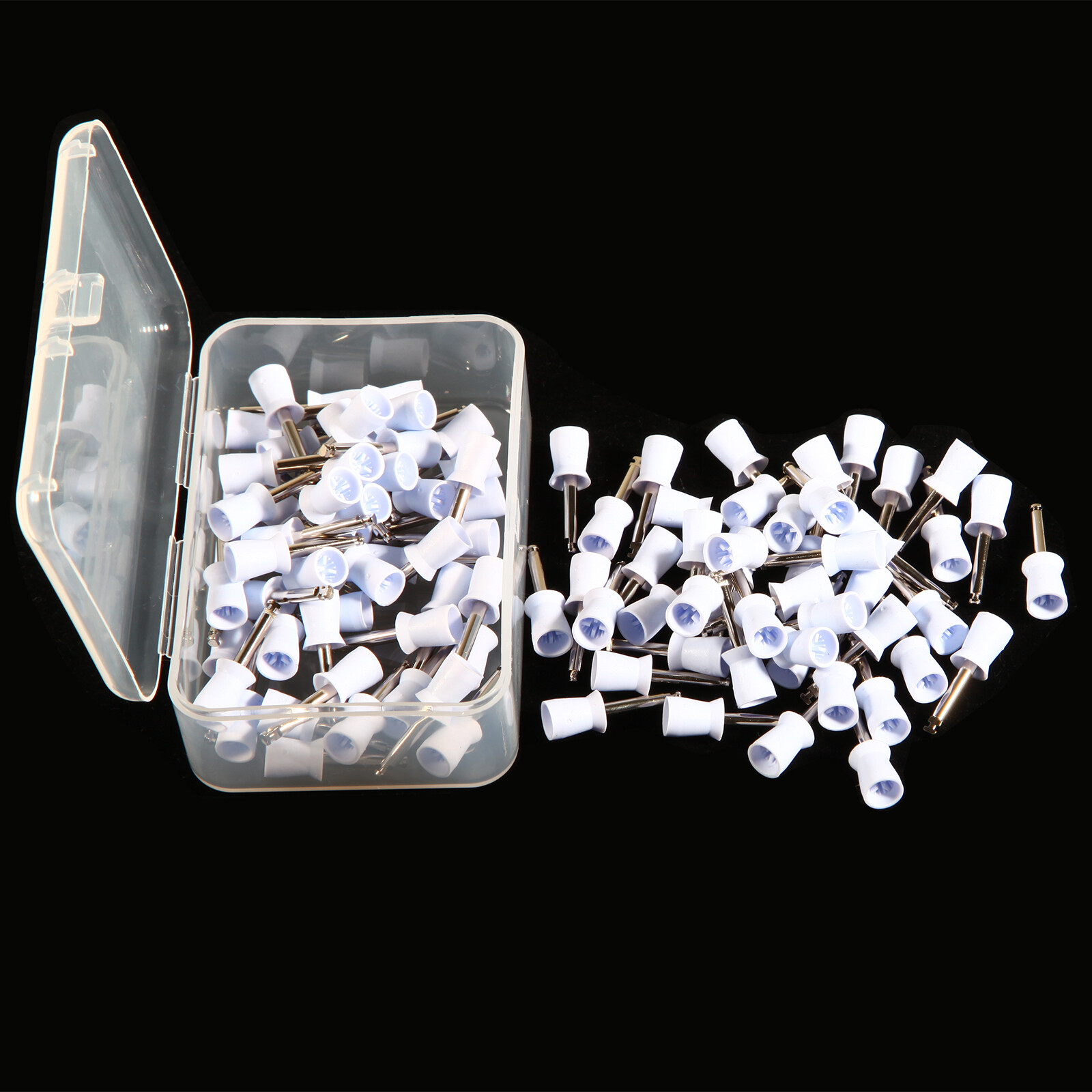 100pcs Dental Tooth Prophy Polishing Cups Latch Type Rubber Polish Polisher US