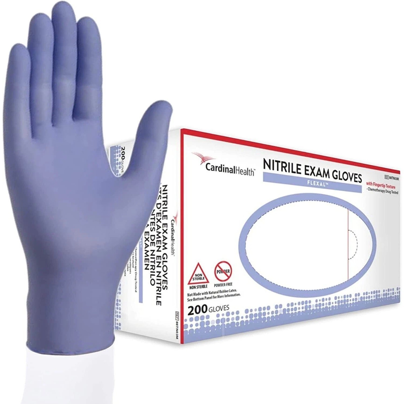 Disposable Nitrile Gloves, M, Non‑Sterile, Powder‑Free, Latex‑Free, 1 Case/2000