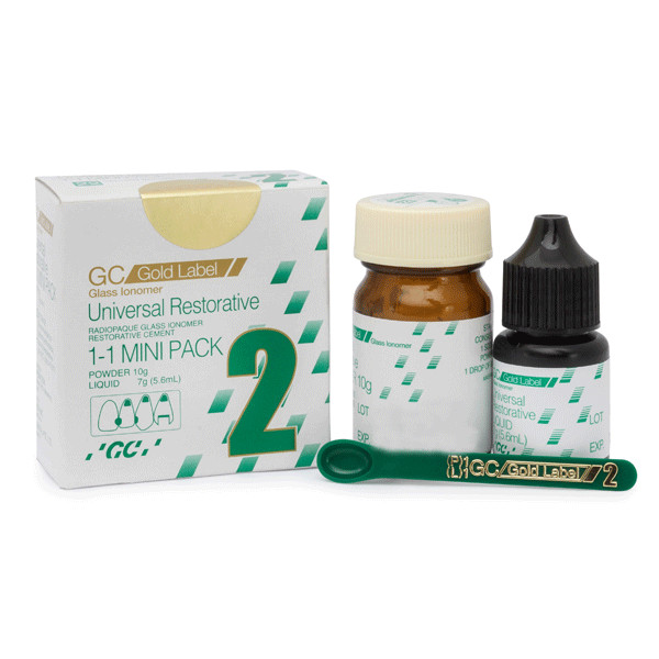 GC-2582 Gold Label 1 Glass Ionomer Luting & Lining Cement Mini Pack. EXP:06/2025
