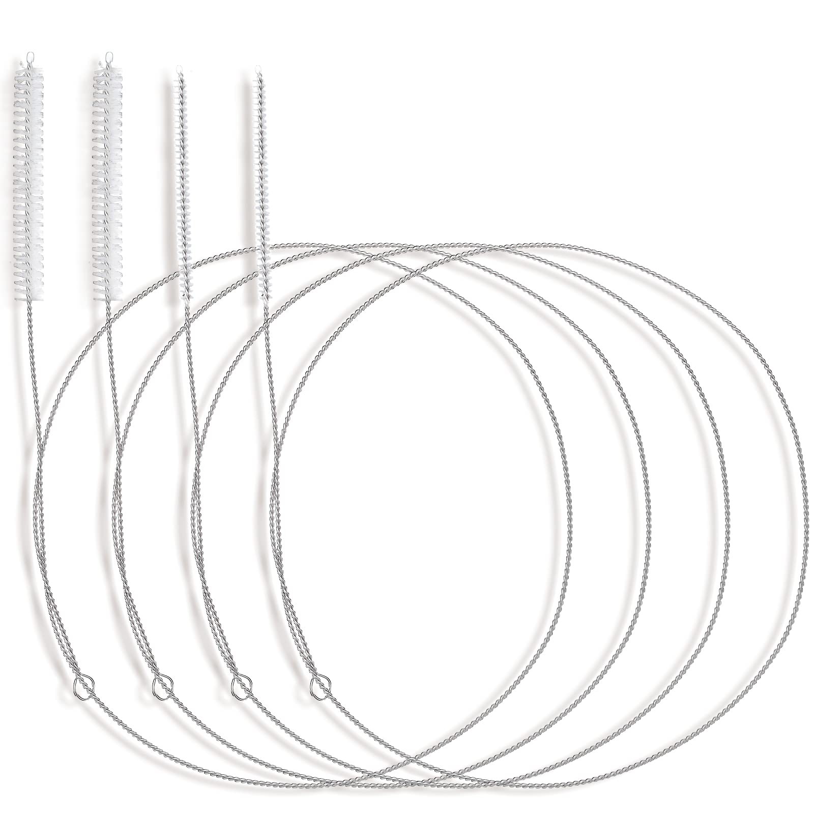 4 Pcs Extra Long Pipe Cleaners with Soft Nylon Bristles Head Cleaning White