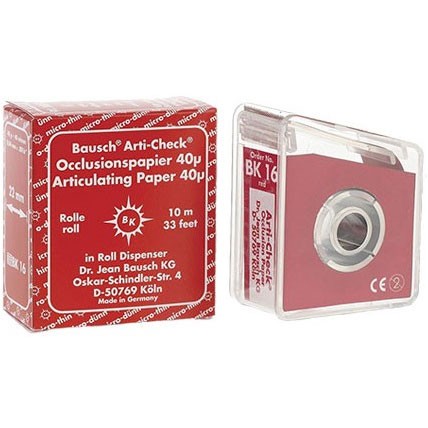 Bausch Arti-Check Micro-Thin .0016′ (40 microns) RED Articulating Paper, 22 mm