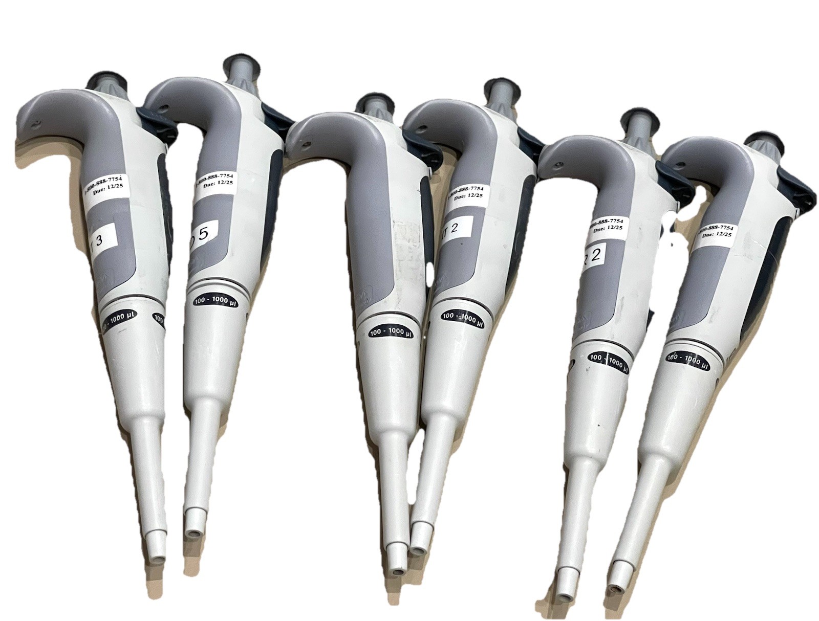 Lot of 6 BrandTech Transferpette S 100-1000mL Single Channel Variable Pipette