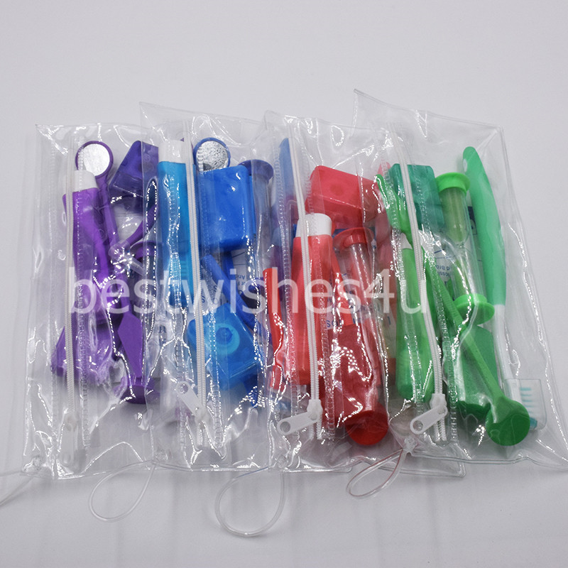 8 Pcs/kit Dental Teeth Cleaning Care Orthodontic Kit Brush Floss Thread Wax