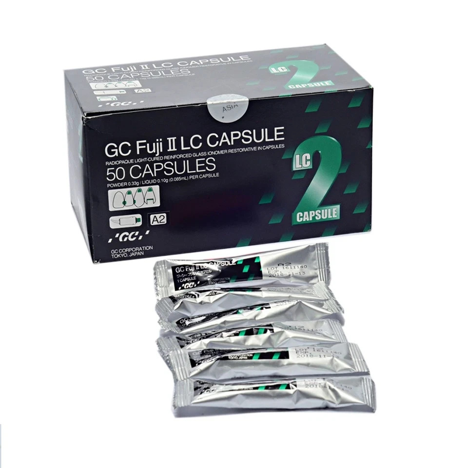 Restorative 50 Capsules Pack A2Dental GC FUJI 2 LC Radiopaque LC Reinforced GIC