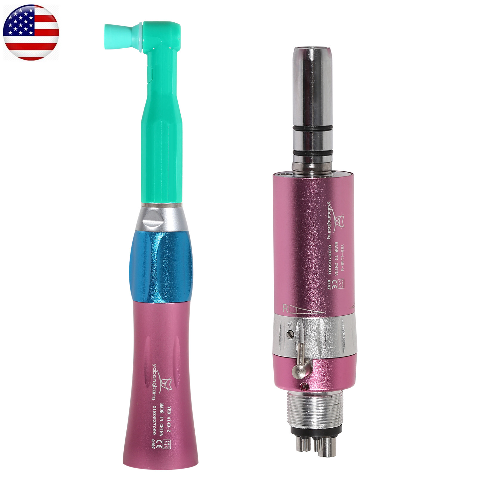Dental Slow Speed Handpiece Slow Speed 1:1 Air Motor 4 Hole / Prophy Angles