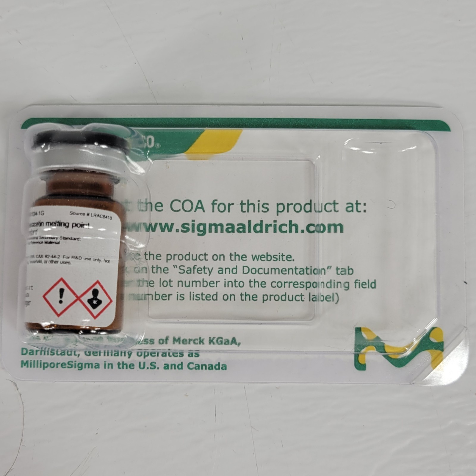 Expired Sigma-Aldrich PHR1094-1G CRM Melting Point Standard 1g