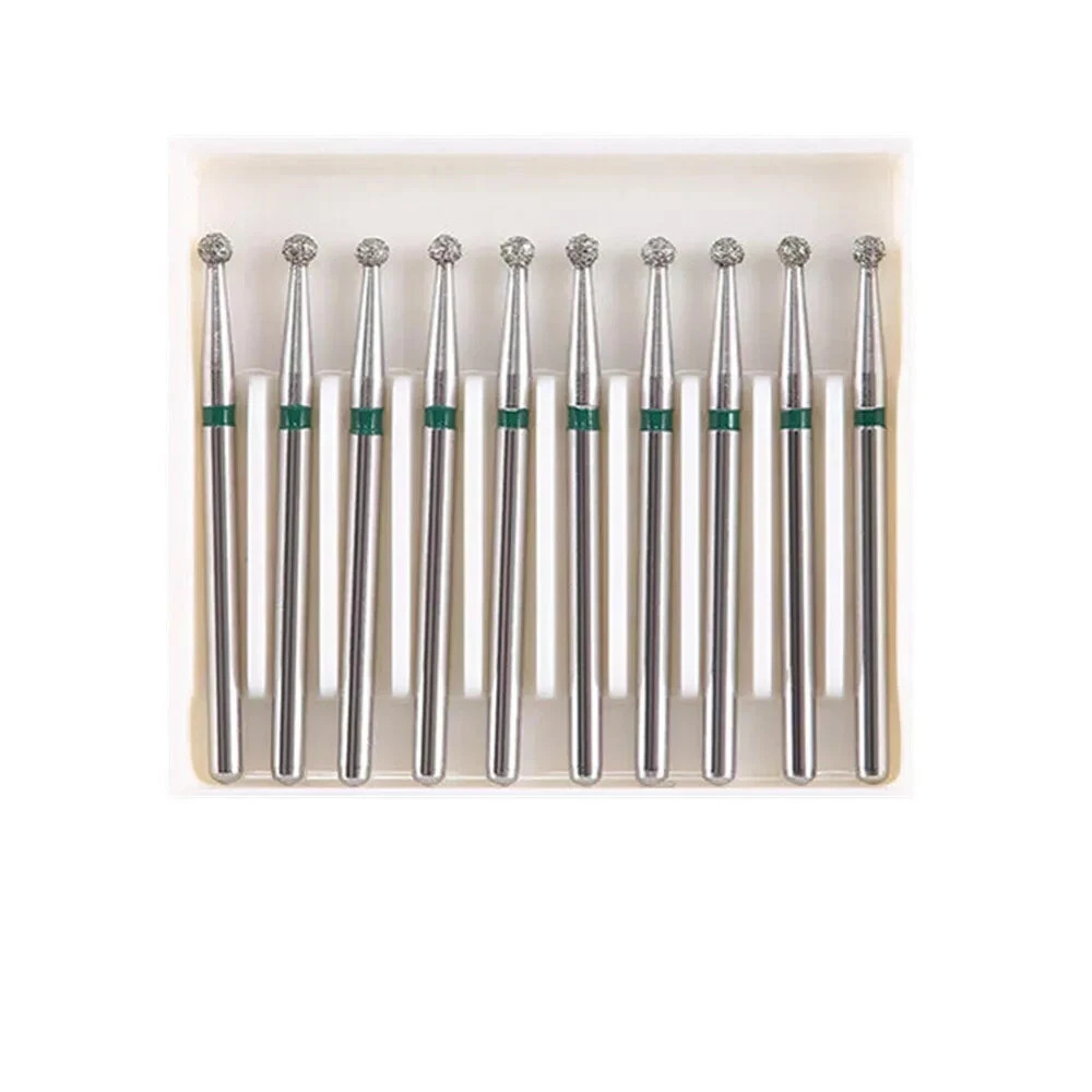 10 Pcs/Box Dental Surgical Diamond FG 1.6mm Burs Ball Round High Speed Handpiece
