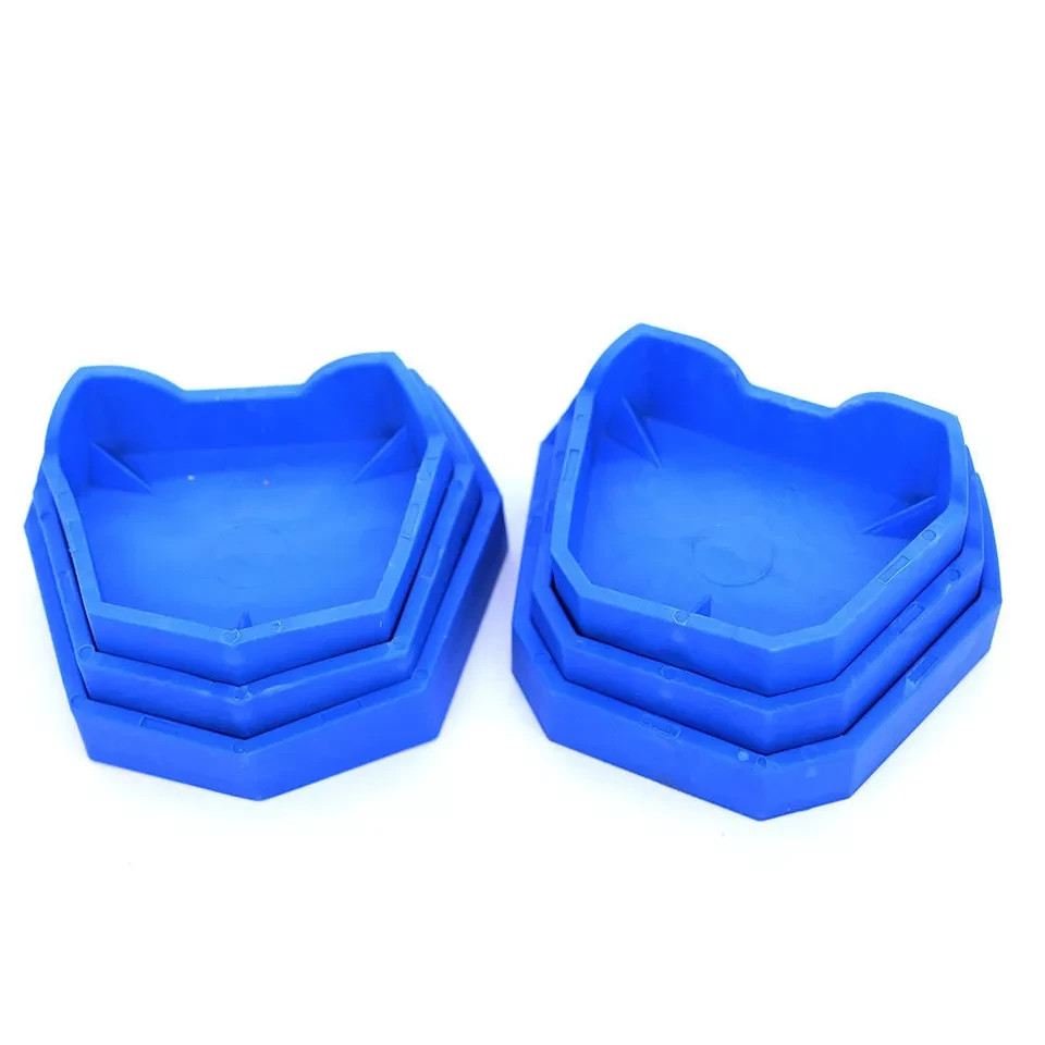 6Pcs Dental Lab Silicon Rubber Plaster Model Base Denture Impression Tray Base