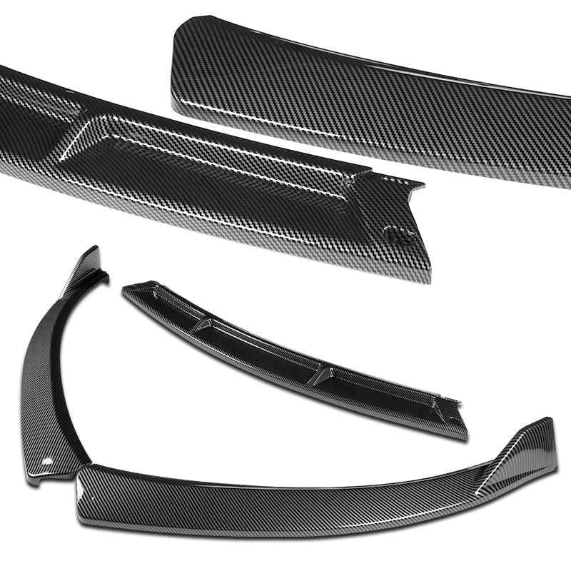 5PC ABS Front Bumper Lip Spoiler for 2011-2014 Chevy Cruze Carbon Painted