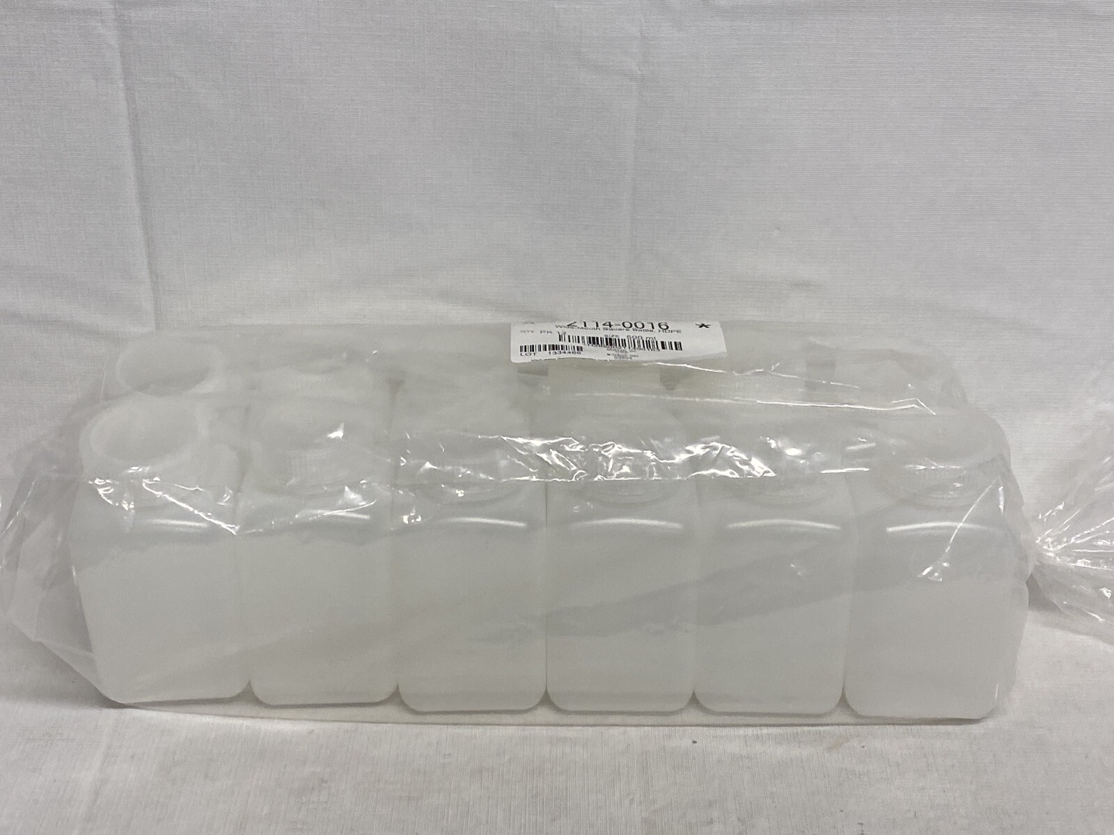 (12/Pk) THERMO NALGENE 500mL Square Wide Mouth HDPE Bottles w/53mm Cap 2114-0016