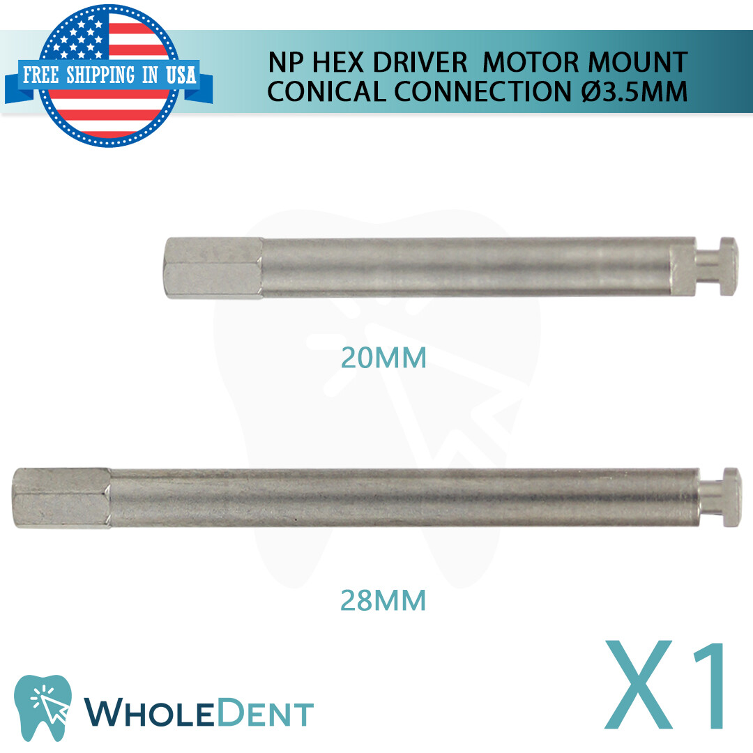 1X NP Conical Connection Motor Mount Hex Driver 2.25mm Low Speed Dental