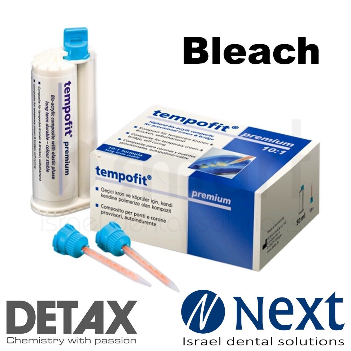 Bis acrylic composite temporary crown bridges Bleach Tempofit Premium 1:10 50ml