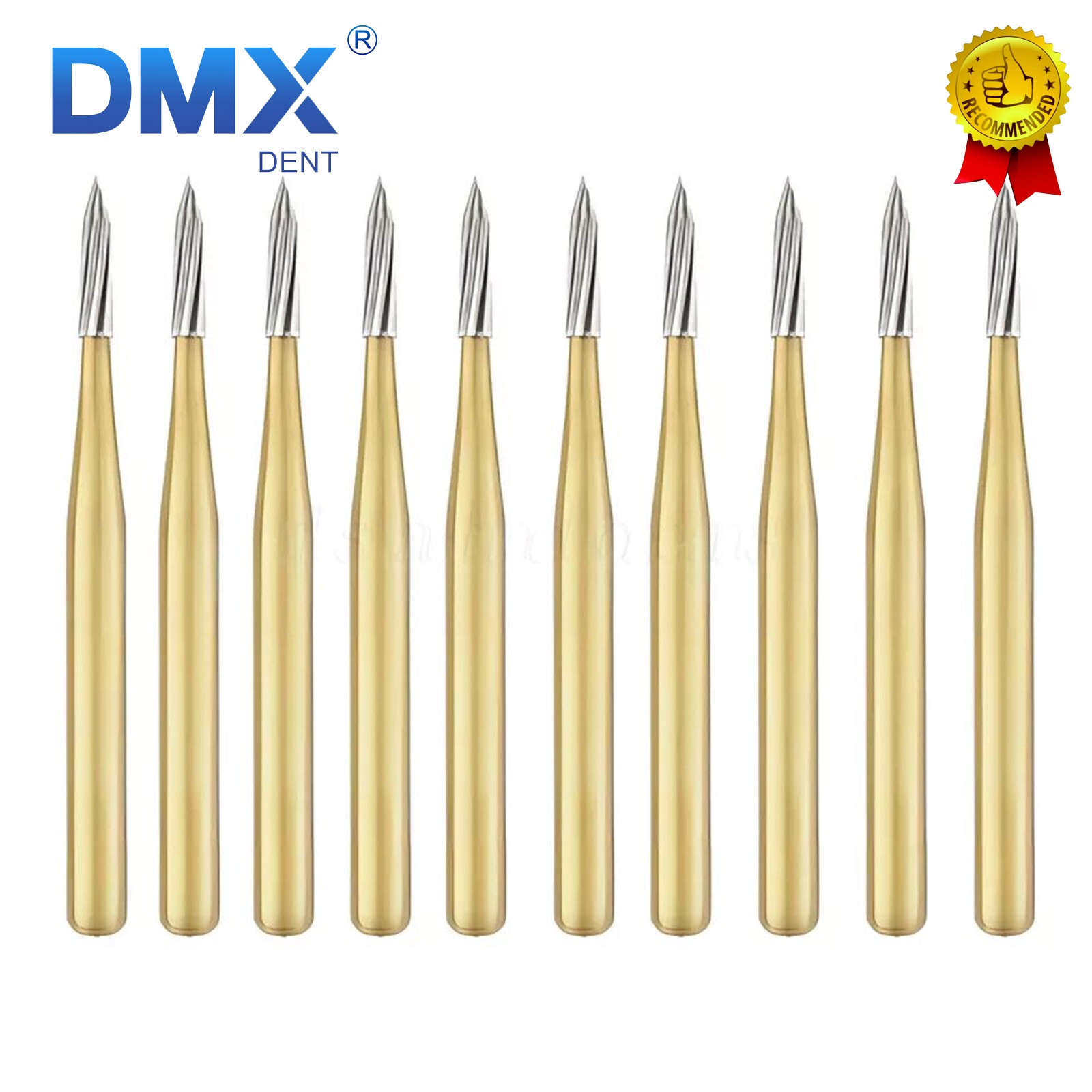 DMXDENT Dental Trimming& Finishing Gold Burs Carbide Burs FG 7901/7902/7406/7408