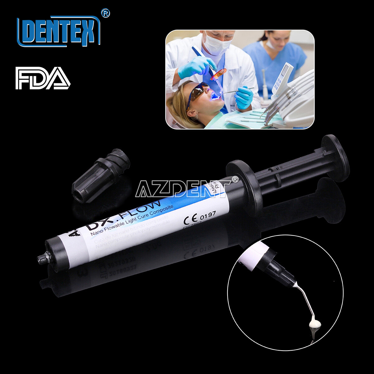 10X DENTEX DX.FLOW Dental Flowable Medium Flow Light Cure Composite A3