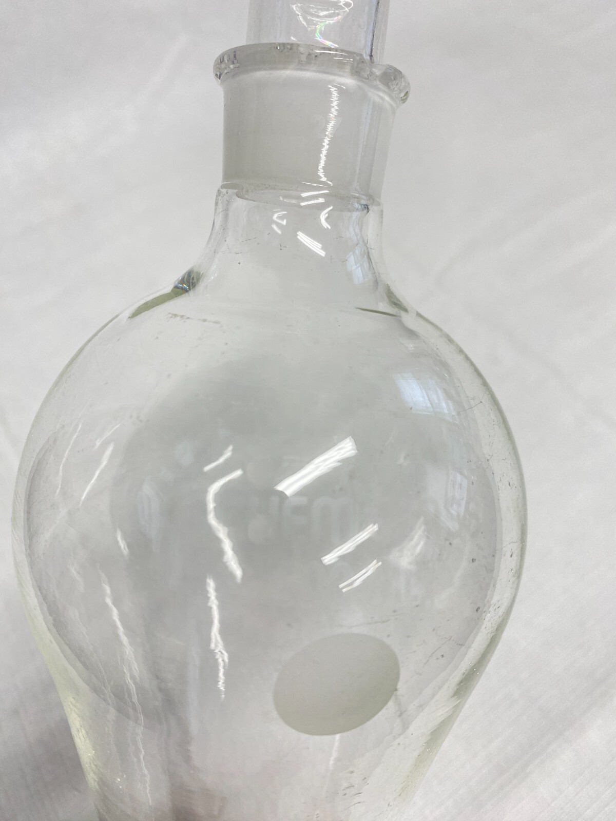 Chemglass 500mL Glass Squibb Separatory Funnel #27 Stpr 4mm PTFE Stpk CG174205 B