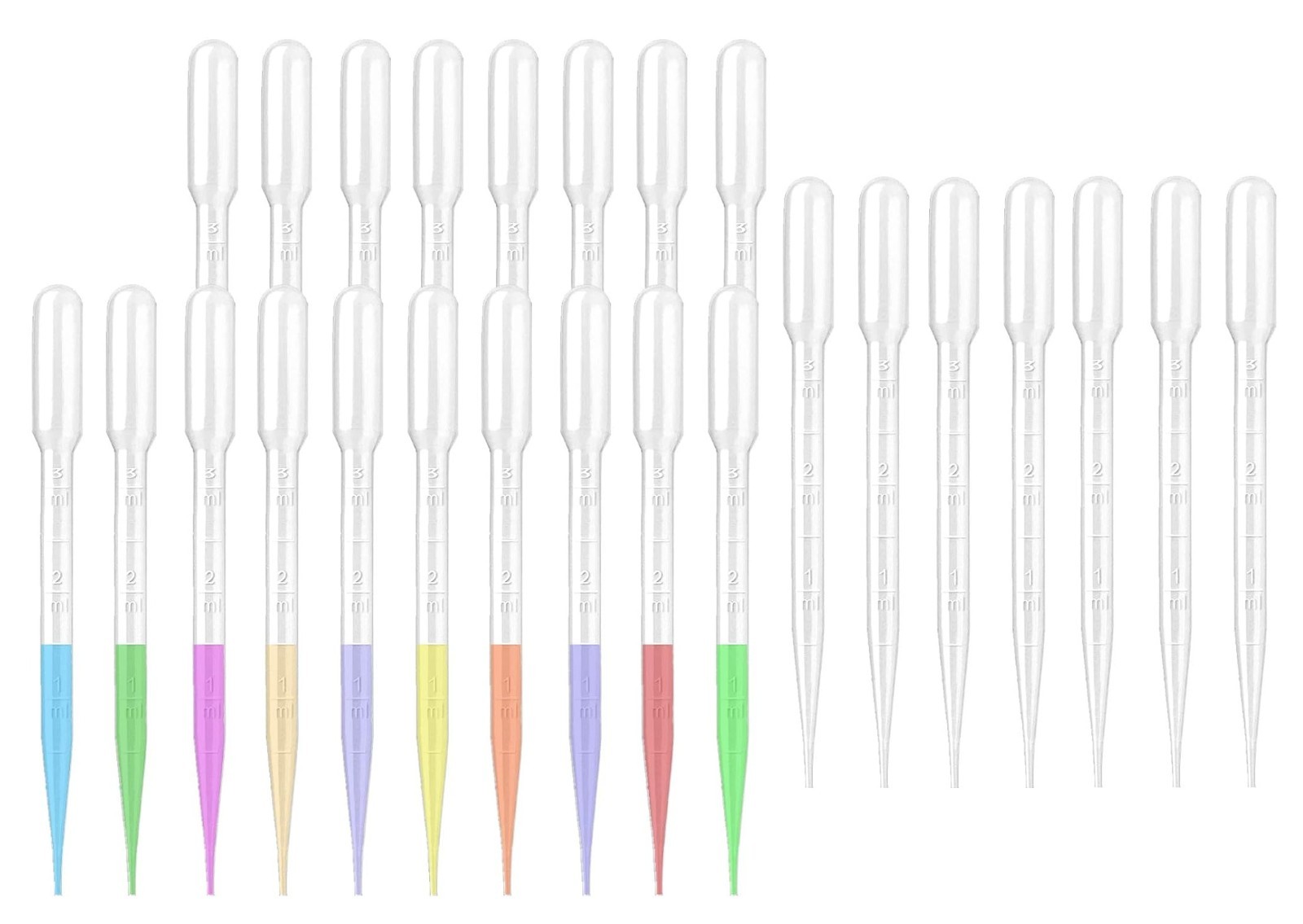 100 Pcs 3ML Pipettes Dropper-Disposable Plastic Pipettes Dropper for Lab Science