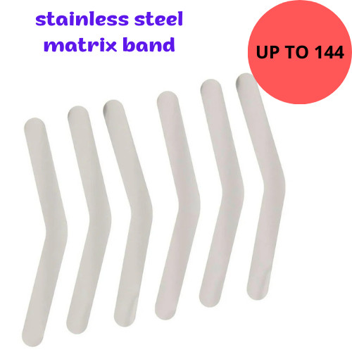 Up to 144 pcs Matrix band Tofflemire #1 adult .0015,.002 gauge stainless steel
