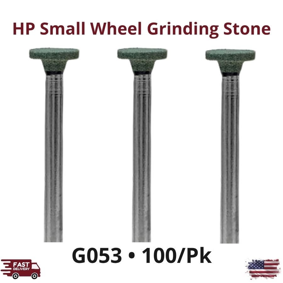 100/Pk HP Mounted Grinding Stones Small Wheel Green Fine Contouring Finishing