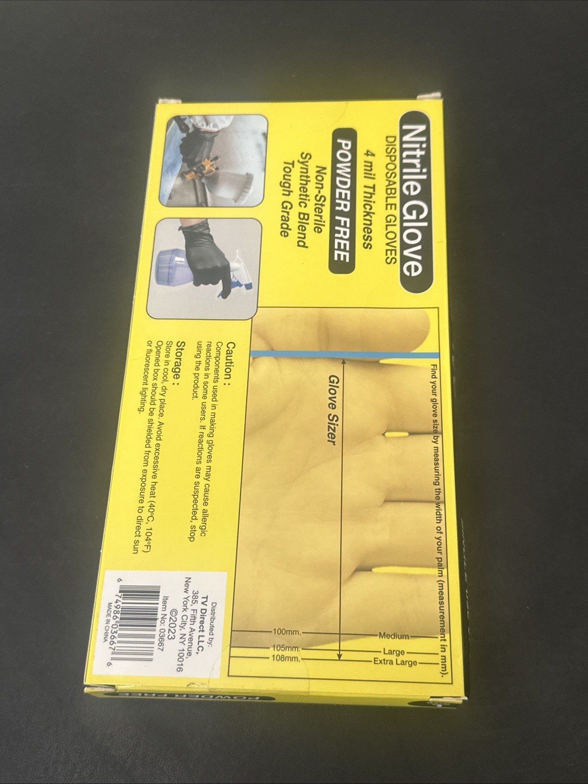 50 LG Black Nitrile Disposable Gloves 4 Mil, Powder Free, Synthetic (1-shelf)