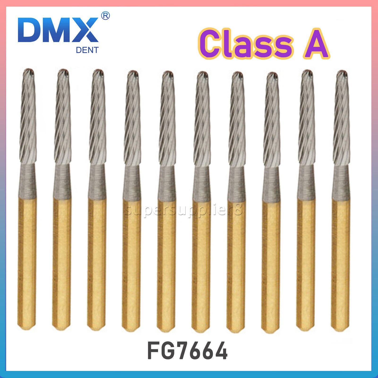 DMXDENT FG 7664 Dental Carbide Burs 12BLADE TRIMMING & FINISHING Best Quality