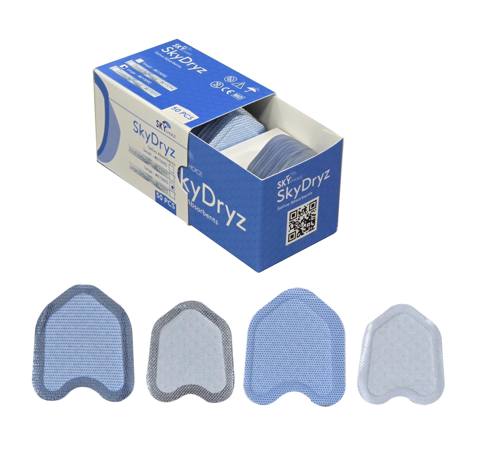 50x Dryz Saliva / Reflective Saliva Absorbent Cotton Roll Substitute Small Large