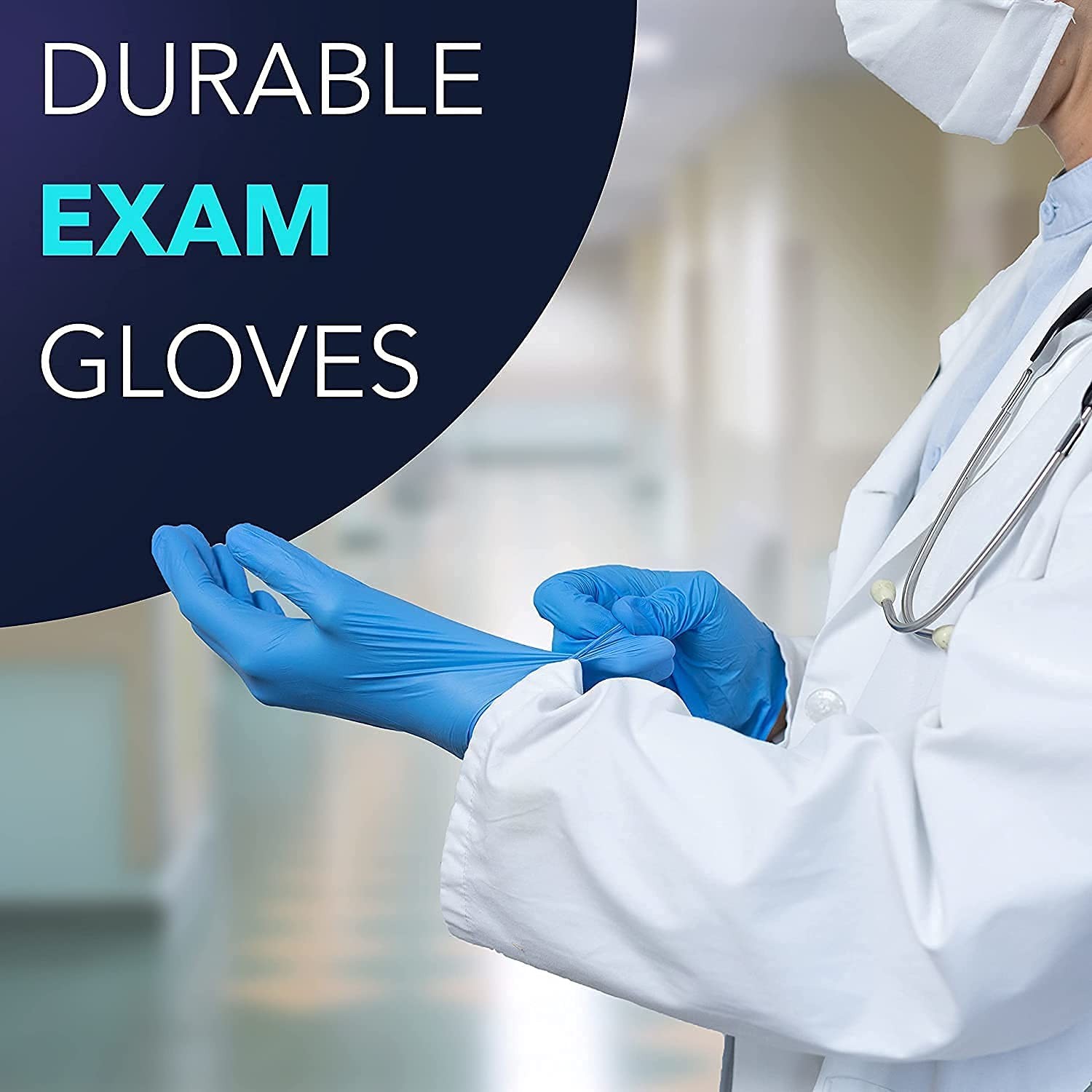 X-Large Blue Nitrile Disposable Exam Gloves, Industrial Medical Examination, …