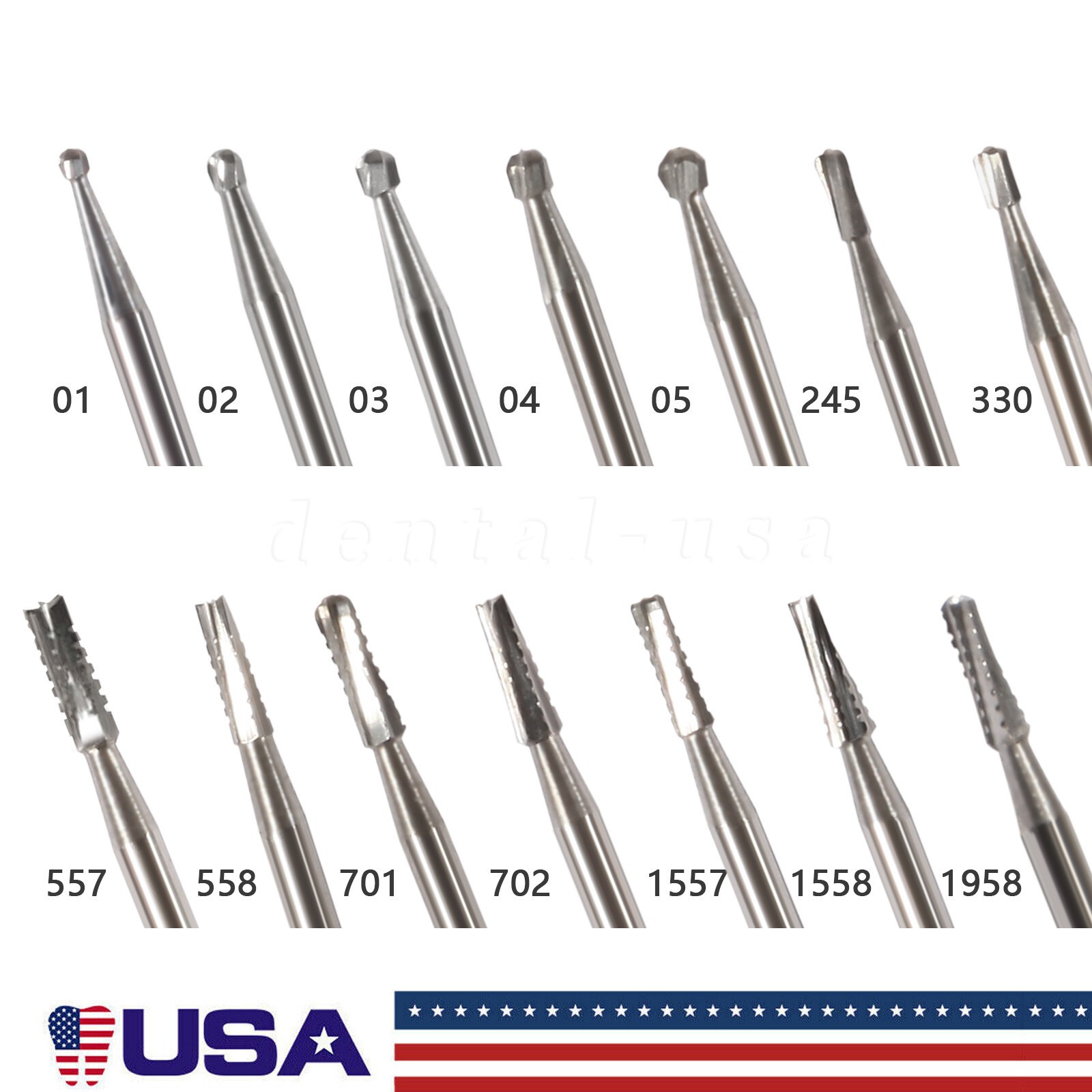 Dental Burs FG 330 557 701 Pear High Speed Tungsten Carbide Burr 19mm Midwest