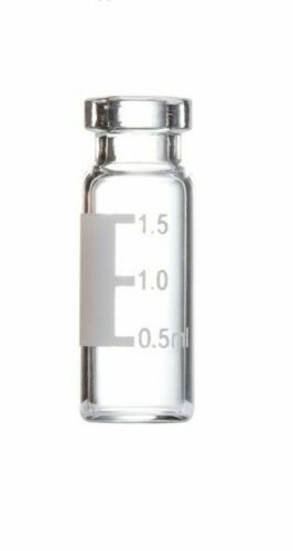100 PACK CLEAN VIAL VT011LM-1232 2ml CLEAR LO CRIMP MARKING SPOT 11MM