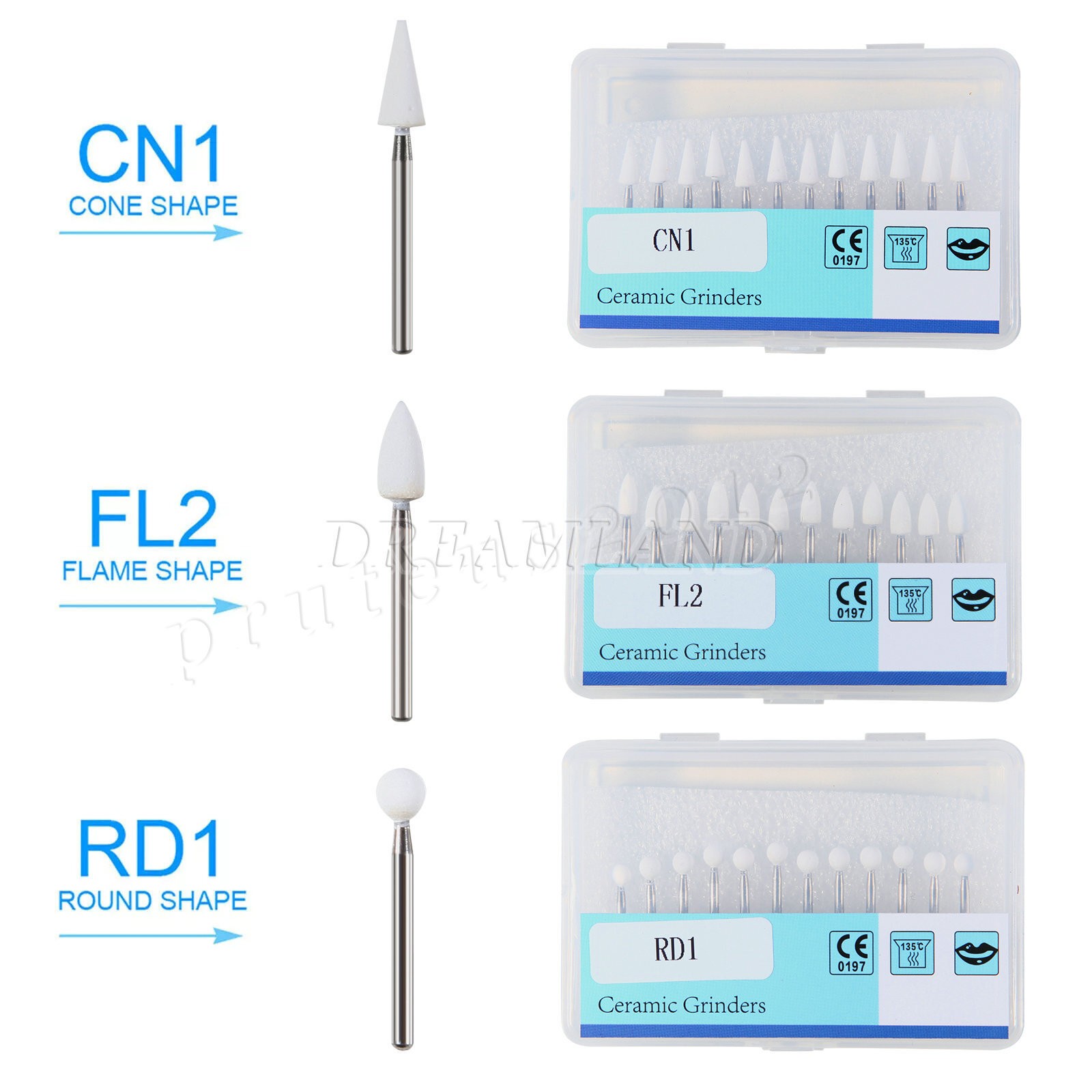 Dental Polishing Stone Flame Cone Shape FG Burs Drills Arkansas Stone