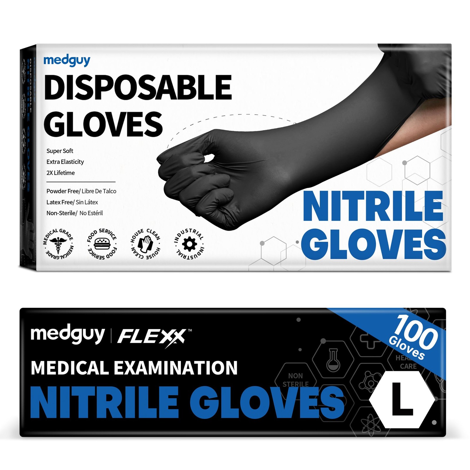 Black Nitrile Disposable Gloves, 4.5 Mil Powder-Free Latex-Free Food-Safe Glo…