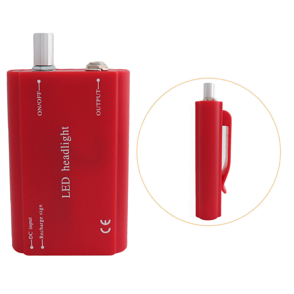 1800Mah Rechargeable Battery with Belt Clip For Dental LED Headlight Red USA