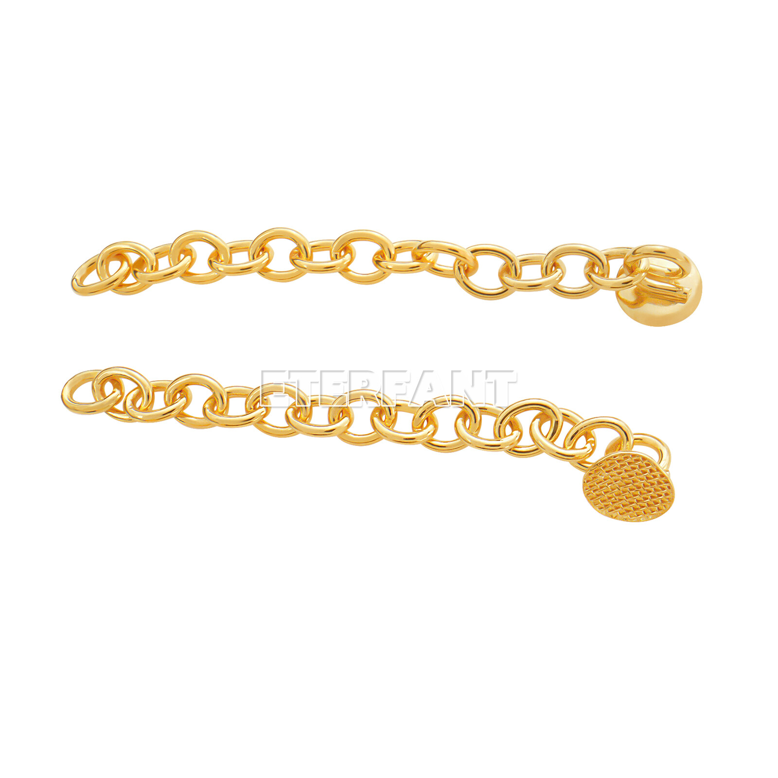 ETERFANT Dental Orthodontic Lingual Button Chains Round Base Plated Silver/Gold