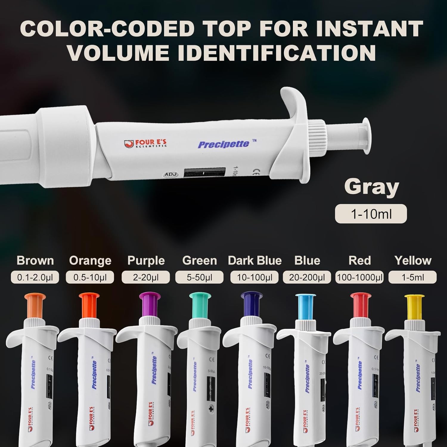 1-10ml Single Channel Pipettor Adjustable Micropipette Lab High Precision
