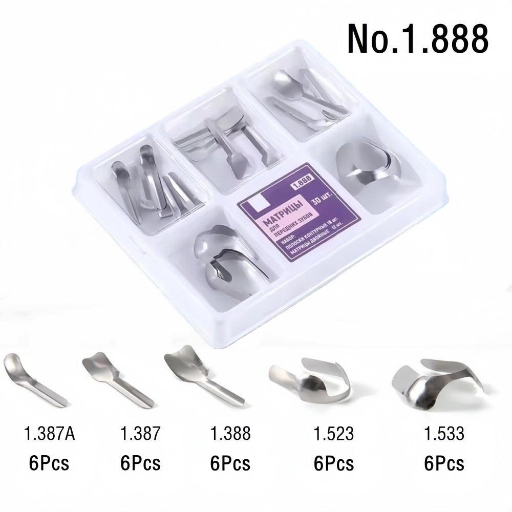 30Pcs/Box Dental Anterior Matrix Bands Kit Twin Proximal Matrices & Strips 1.888