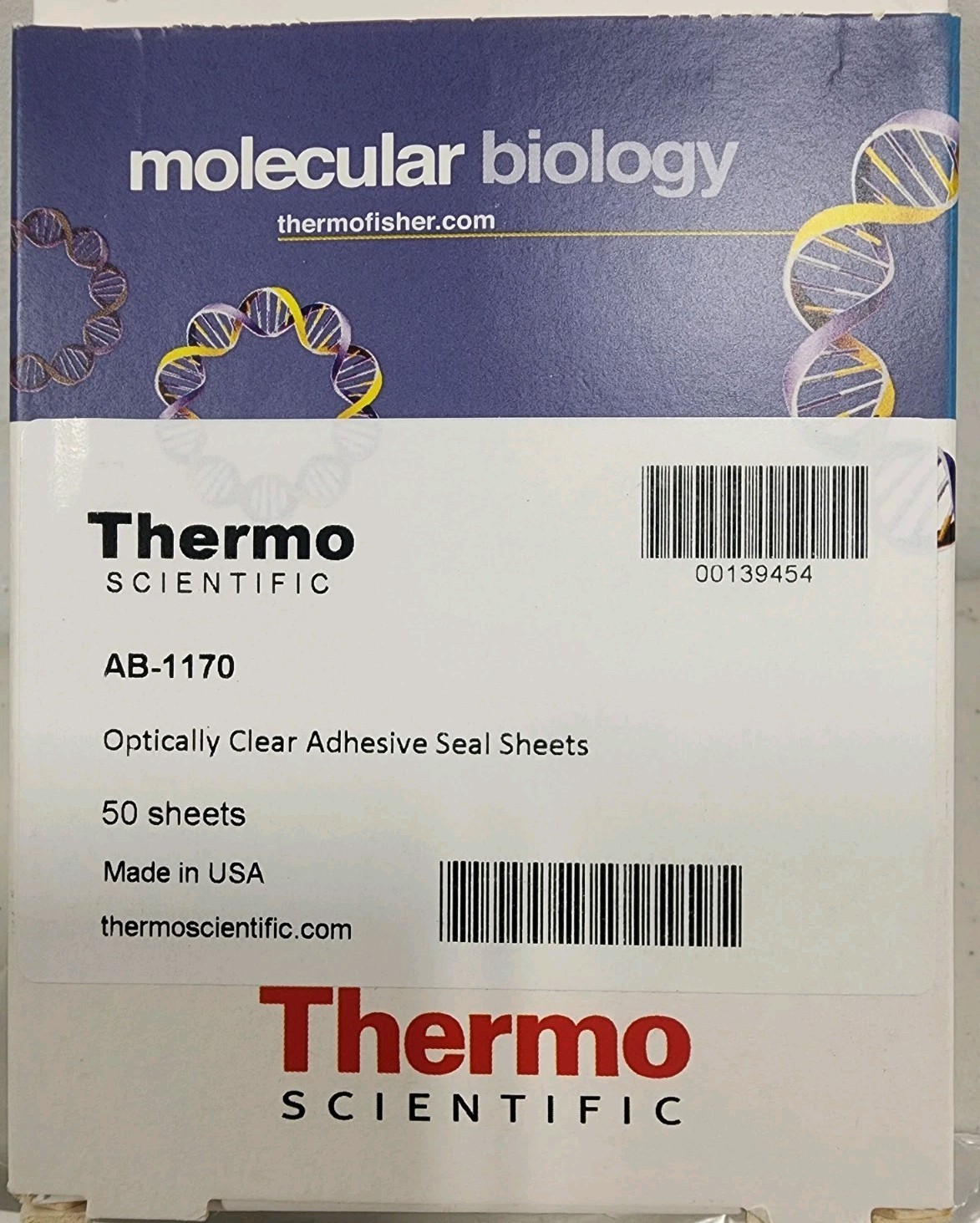 Thermo Scientific Optically Clear Adhesive Seal 50 sheets/pack AB-1170