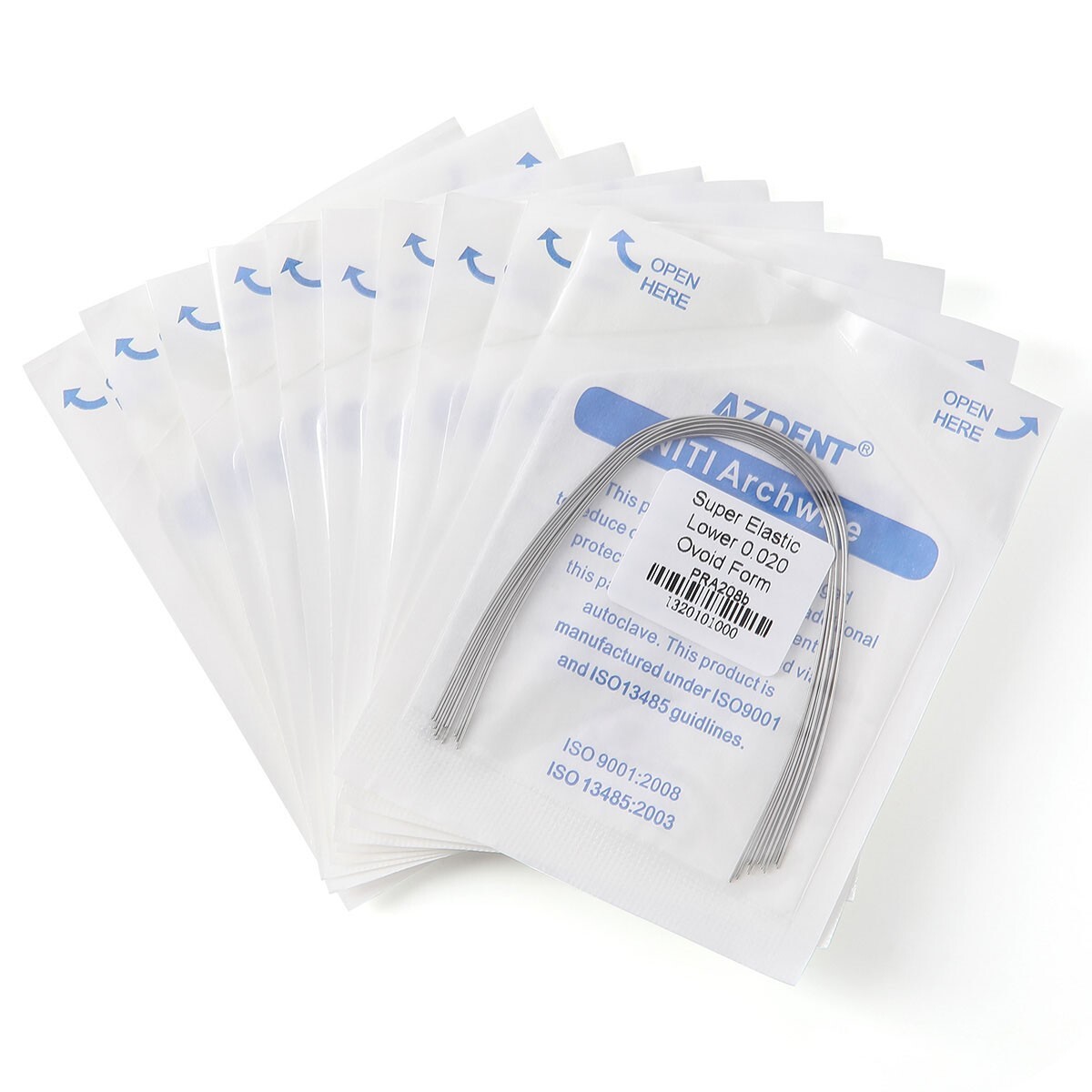 10Pcs AZDENT Dental Orthodontic Round Arch Wires Super Elastic Niti Ovoid Form