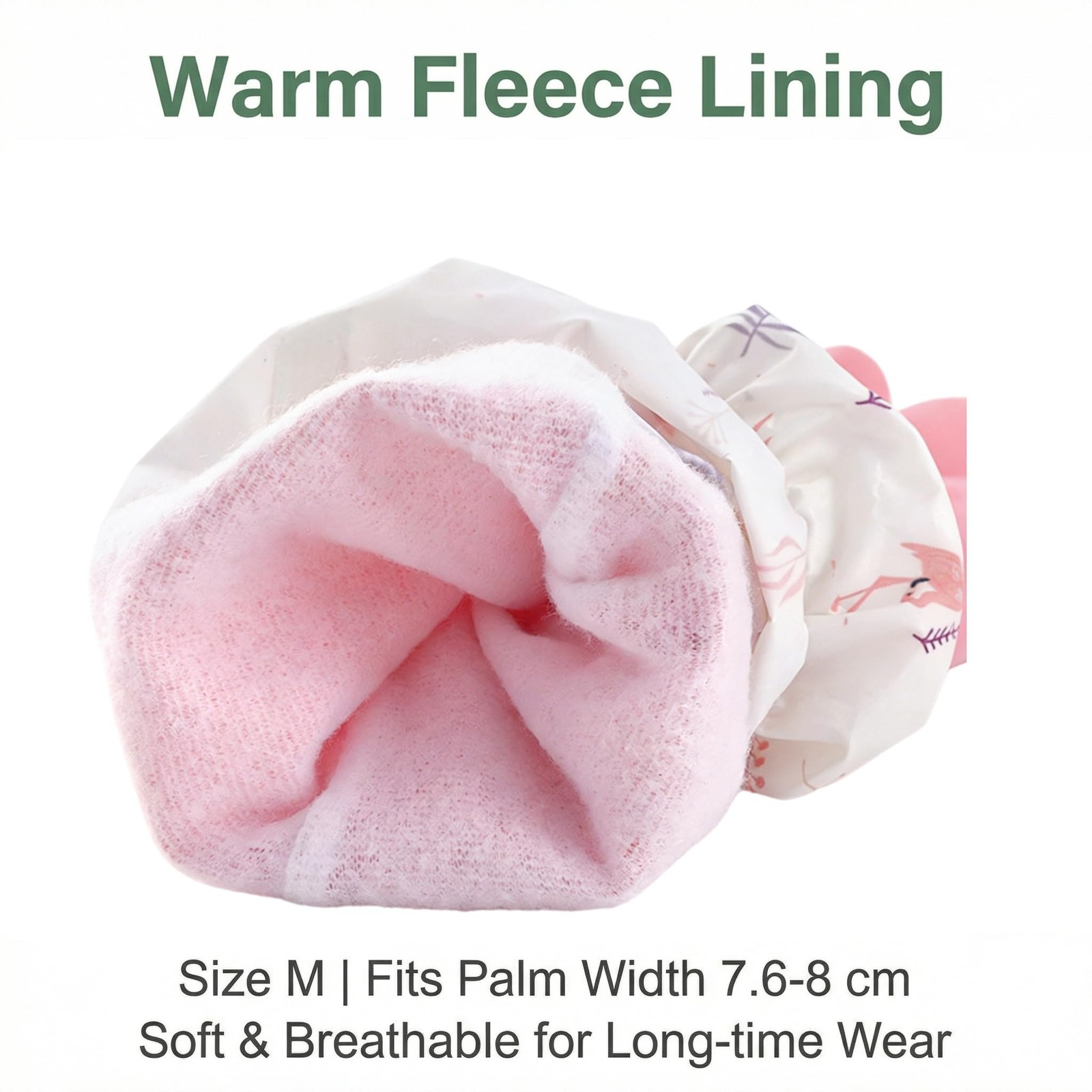 M Size Fleece Lined Cleaning Gloves, Waterproof PVC Household Gloves for Kitc…