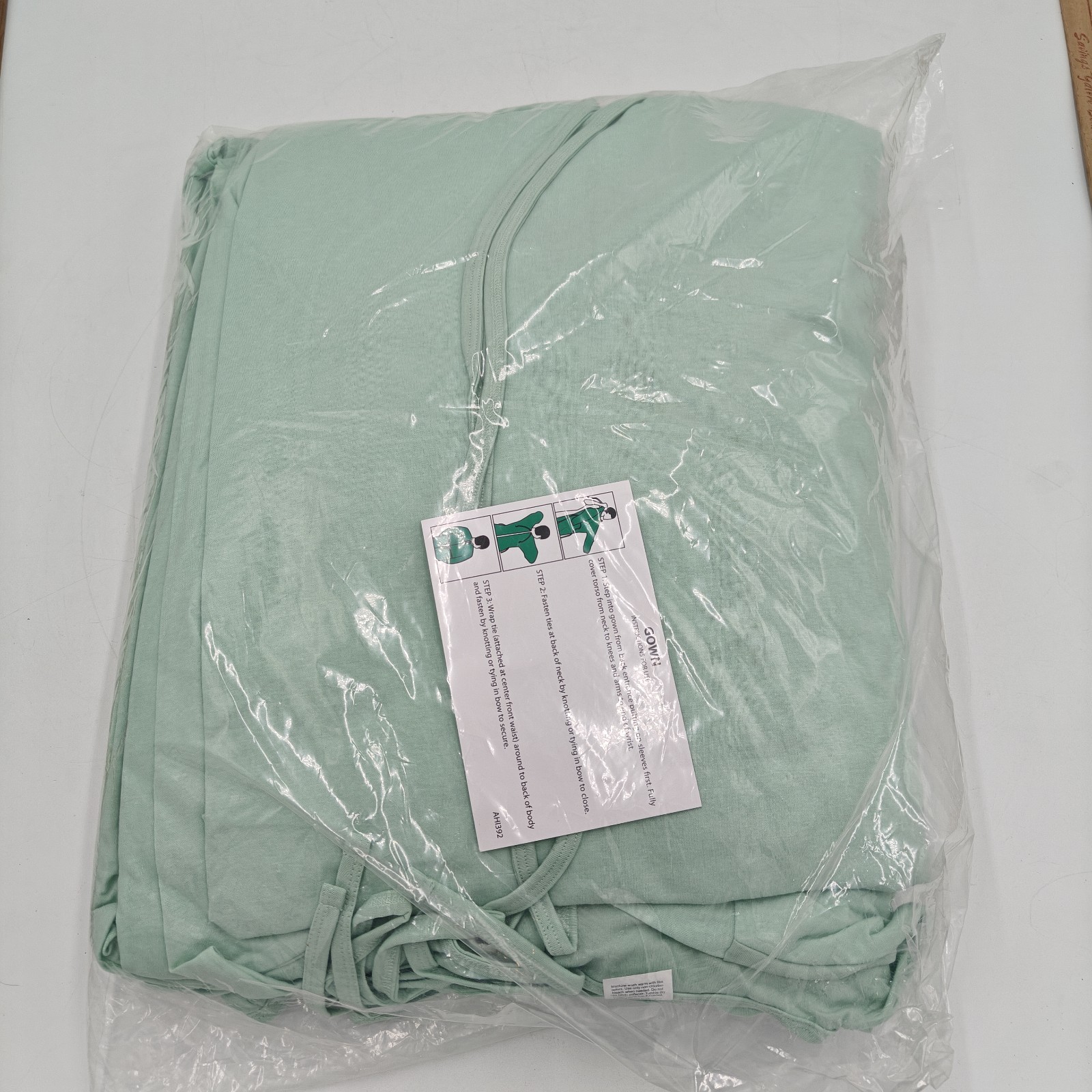 NEW Hanes Hospital Gown 10 Pack Long Sleeve Green Tie Back XL XXL XXXL 2XL 3XL