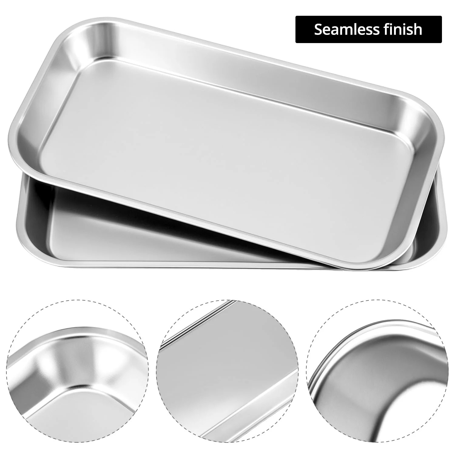 Lab Instrument Tools, 3 Pack Stainless Steel Lab Science Supplies Tray, Salon To