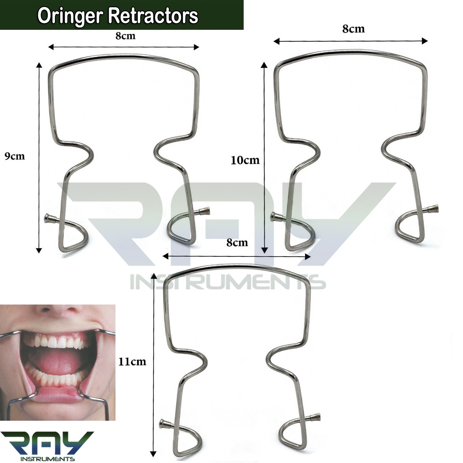 Surgical Oringer Self Retaining Lip & Cheek Retractor Mouth Opener Metal Wire
