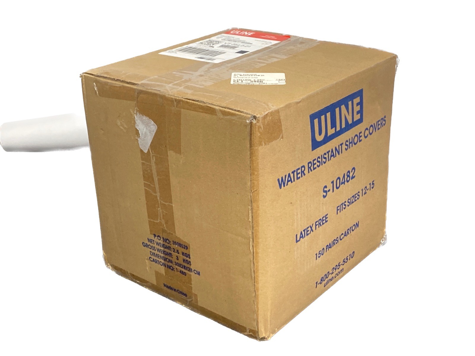 (150/Cs) ULINE Water Resistant Shoe Covers Size 12-15 Mens Blue S-10482