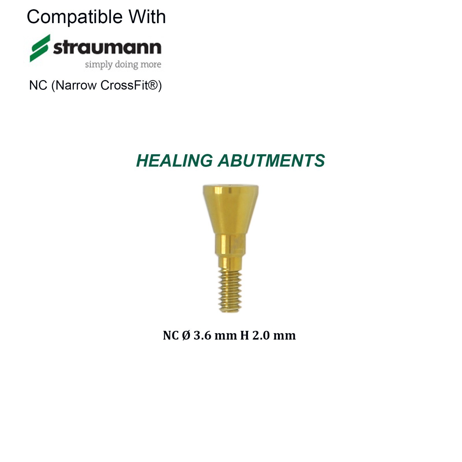 US Conical Connection Healing Cap Abutment NC RC Fit Straumann ITI BL BLT Dental